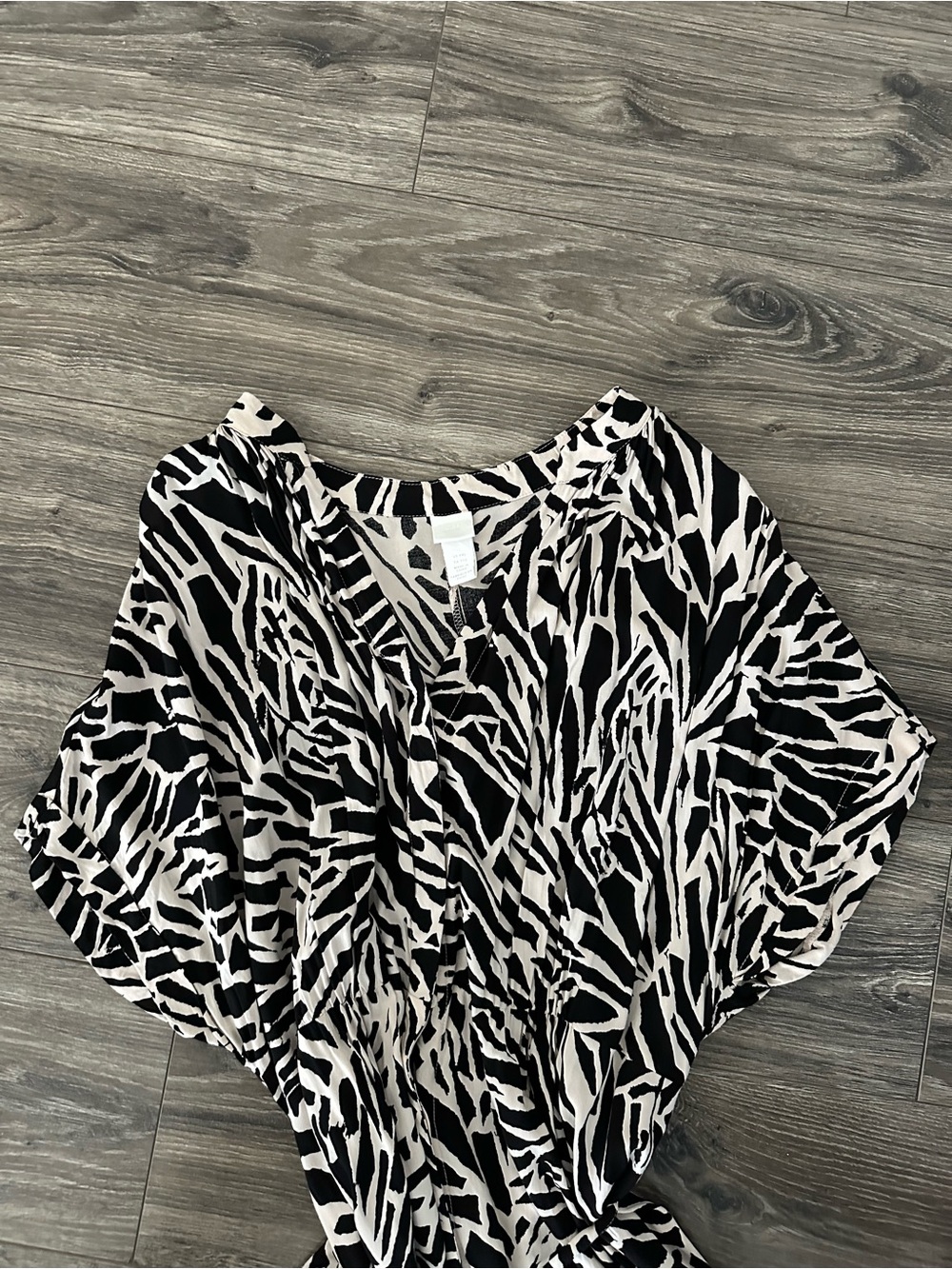 H&M Black & Cream Zebra-Print Maxi Dress - Picture 3 of 4